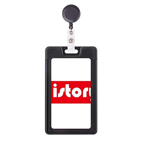 Badge rétractable rouge Course And Major History avec cordon solide