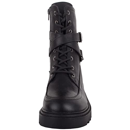 Bottines à lacets en similicuir noir aux finitions soignées - 2