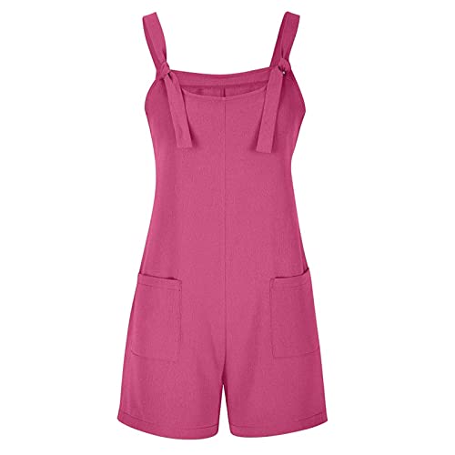 Allegorly Mono Corto Casual Para Mujer Monos Verano Mujer Pantalones Cortos Holgado Jumpsuit Verano Monos Sin Mangas De Una Pieza Suave Casual Sueltos Jumpsuit Con Bolsillos Moda Playa