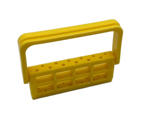 American Goods 2/Pcs Dental Bur Caddy 12 Capacity Autoclavable 275°F. Adjustable, Reversible for FG & RA Dental Diamond Burs Block Organizer (Neon Yellow)