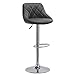 Wolmics 1 X Tabouret de Bar Chaise de Cuisine Réglable et Rotatif, Chaise de Bar en Simili Cuir avec Structure Acier Chromé,Gris