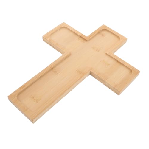 INOOMP Legno Naturale Croce Vassoio Da Portata Tagliere in Legno Per Latticini e Affettati Piatto Per Frutta e Snack Vassoio Per Antipasti e Dolci Servire e Esposizione in Cucina e Sala