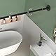 Anvuda Duschvorhangstange L Form, 75-115 cm / 95-95 cm Duschstange Ecke Edelstahl mit 24 Duschvorhangringe, Eckduschstange Schwarz für Badezimmer Badewanne Umkleidekabine