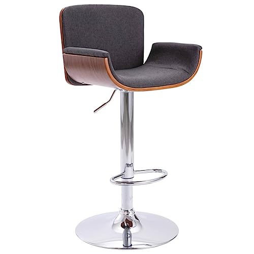 Tabouret de bar réglable en hauteur tissu gris : la solution confort pour îlot de cuisine