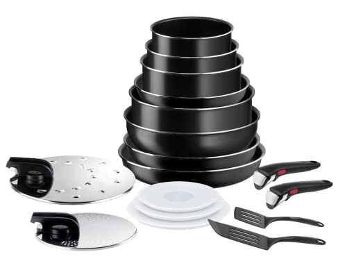Tefal Ingenio Easy On - Batería de cocina(17 piezas, revestimiento antiadherente), Indicador...