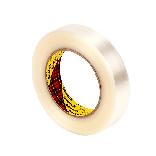 Image of 3M Scotch Reinforced Strapping Tape 862, Clear, 24 mm x 55 m, 4.6 mil, 36 rolls per case