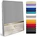 Produktbild MOON-Luxury Spannbettlaken Spannbetttuch Jersey Stretch 230g/m² für Wasserbetten, Boxspringbetten und herkömmliche Matratzen (Graphit, 200x220-220x240)