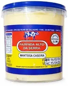 Manteiga Caseira Minas Com Sal 400g - Sem Conservantes