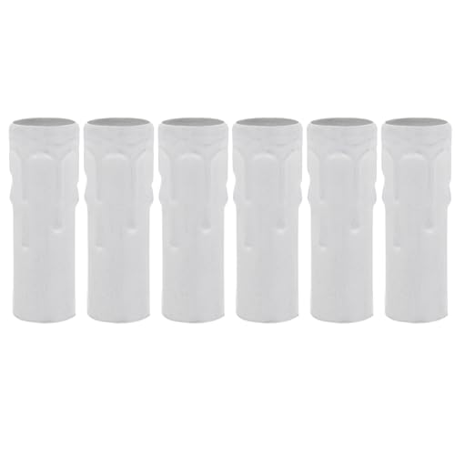 SHINEOFI Cubiertas de Hierro para Velas E14 Diseño de Lágrima 6 Piezas Blancas de 25 X 80 MM para Candelabros y Lámparas de Araña