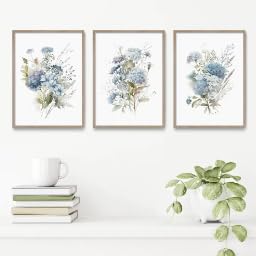Affiche abstraite bohème bleue pour salon et chambre moderne