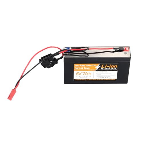 6V 7Ah Li-ion Rechargeable Battery, Replacement Battery Compatible with Kids Trax ATV Marshall Fire Truck Dodge Ram 1500 Kids Ride-On Car