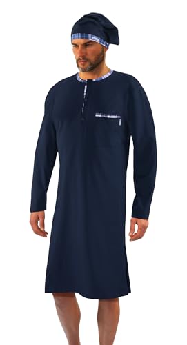 sesto senso Camicia da Notte Uomo con Cuffia Maniche Lunghe