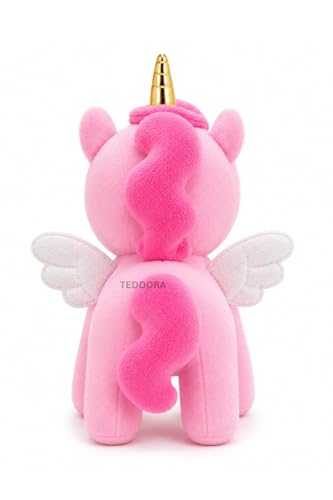 Image of Unicorn with Wings Soft Toy for Girls Boys Kids, Pink, Animal Plush Stuffed Baby Teddy Gift Birthday, 30 cm