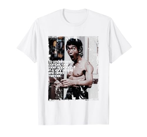 22BQXX00223A-002 Bruce Lee To Understand Combat Quote Distressed Maglietta