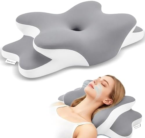 WENGTY Schlafapnoe-Kissen mit Nackenschmerzen und Schnarchlinderung, orthopädisches Zervikalkissen, ergonomischer Kontur-Memory-Schaum für Seiten-, Rücken-, Bauchschläfer, mittelwe