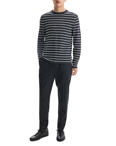 Theory Men's Full Stripe Crew in Novo Merino