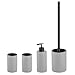 Produktbild kela Badset Matsi, 4-teilig, Keramik, grau, 2X Becher, 1x Seifenspender 300 ml, 1x WC-Garnitur, 390233
