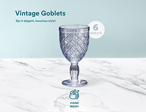 Kook Multi Colored Glass Goblets, Vintage Drinking Glasses, Beverage Cups, For Iced Tea, Wine, Soda, Water And Juice, Kitchen And Bar, 10 Oz, Set Of 6 #TOP3