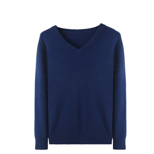 Rfmfkkg Men's Cashmere Sweater V-Neck Pullover Knitted Business Long Sleeve Pullover Jumpers