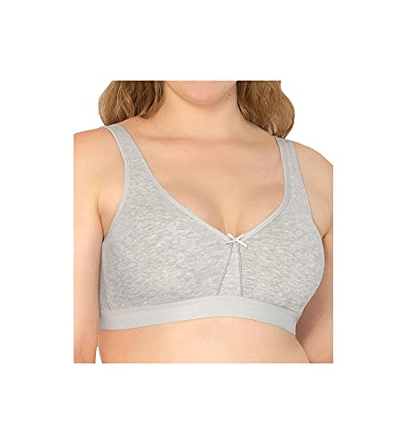 Fruit of the Loom Women s Plus-Size Wireless Cotton Bra, Heather Grey, 40D