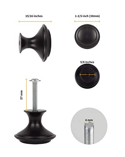 Mohern Black Cabinet Knobs, 30 Pcs 1-1/5 Inch Kitchen Cabinet Knobs, Kitchen Cabinet Hardware, Black Drawer Knobs #TOP1