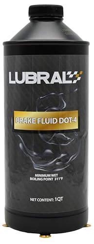 LUBRAL DOT 4 Brake Fluid - High Boiling Point & Chemical Stability - Compatible with Metal and Rubber Seals - Heavy-Duty Hydraulic Performance - 1 Qt | Single Pack