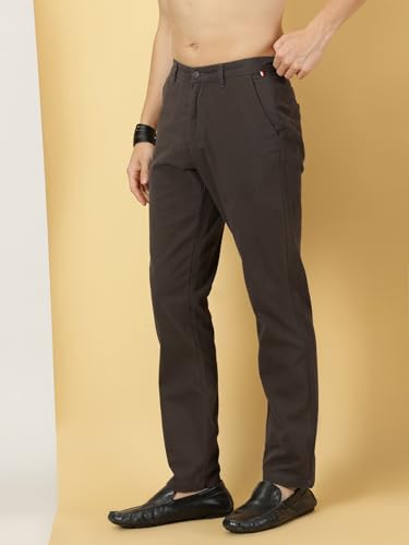 Image of Thomas Scott Men's | Solid | Light Weight | Breathable Fabric | 4 Pockets | Mid Rise | Slim Fit | 100% Cotton | Button Waist | Chino Trouser | Pants