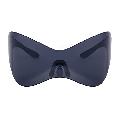 LJCZKA Futuristic Oversized Y2k Sunglasses for Men Women Wrap Around Fashion Shield Mask Cool Sun Glasses Ladies Shades2