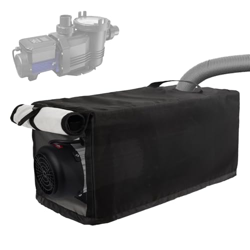 Pool Wärmepumpe Abdeckung, 600D schwere Pool Heizung Abdeckung mit Rolltor, 24''x11''x11'' wasserdicht Pool Pumpe Motor Gehäuse Abdeckung, Pool Wärmepumpe Abdeckung für Außenpumpe Einheit Schutz