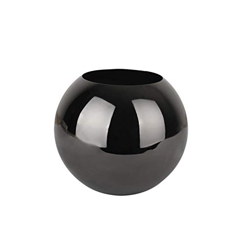 BOEYAA Vaso in acciaio inox a forma di sfera in metallo, Nordic Moon Home, bagno, desktop, artigianato da tavolo, ornamenti decorativi (nero)
