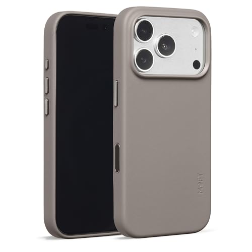Coque iPhone 17 Pro MagSafe MOFT MOVAS étui taupe en cuir vegan slim