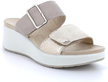 ENVAL SOFT Sandalia De Cuña D.Sharon Enval Para Mujer, Negro