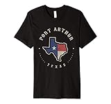 Vintage Port Arthur Texas State Flag Map Souvenir Gift Premium T-Shirt