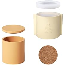 BOOWAN NICOLE Classic Candle Jar Silicone Mold,Cement Mould for Candle Vessels with Lid for DIY SH0989-1-2 A0183