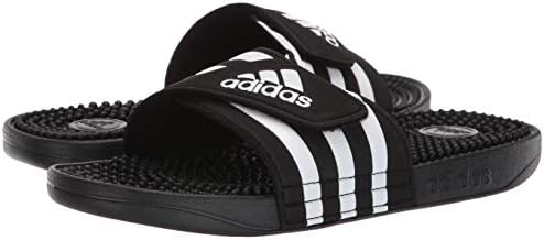 adidas Women's Adissage Slides Sandal, Black/White/Black, 10 | Image 7