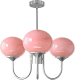 QTYQWC Goldkugel-Sputnik-Kronleuchter mit 5 Leuchten, Moderne rosa...
