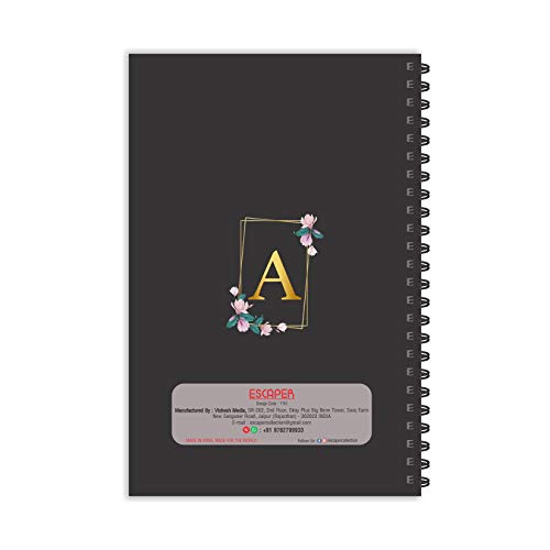 Image of ESCAPER A Letter Notebook (Ruled - A5), A Initial Notebook, A Alphabet Notebook, Diary Notepad, Diary for Boys, Diary for Girls