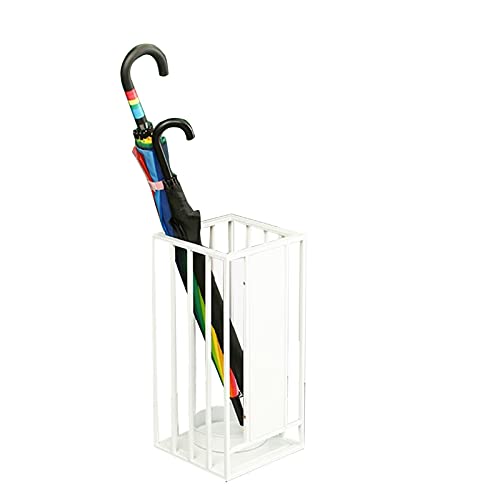 Seau à parapluie anti-goutte en fer forgé blanc pour éviter les sols mouillés d'entrée