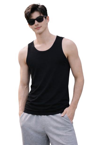 jugular Men's Pure Cotton Solid Regular Fit Sleeveless Vest, Scoop Neck, Classic Style-picture-27