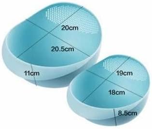 Miniatura 2 de Colador plástico para lavar arroz, porotos, frutas o verduras, cesta de cocina tamaño grande. (Rosado)