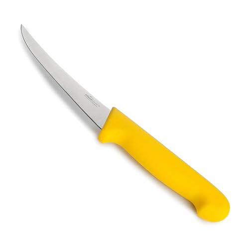 LACOR - 38341 - Cuchillo Deshuesador Select, Cuchillo para Carnes Blancas y Aves, Acero Inoxidable, Corte Firme y Equilibrado, Mango Amarillo Ergonómico y Antideslizante de TPV, 12.5 cm