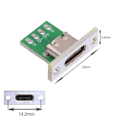 chenyang Pack de 5 Conectores USB C hembra miniatura 6