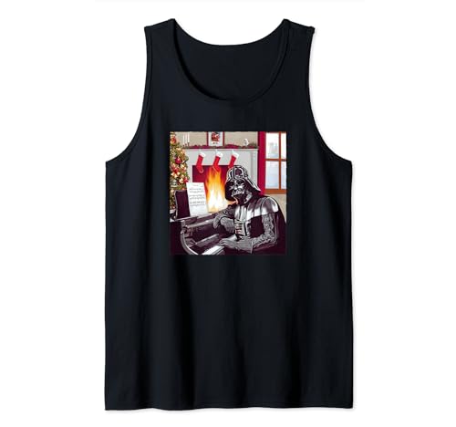 Image of Star Wars Christmas Darth Vader Piano Player Tank Top