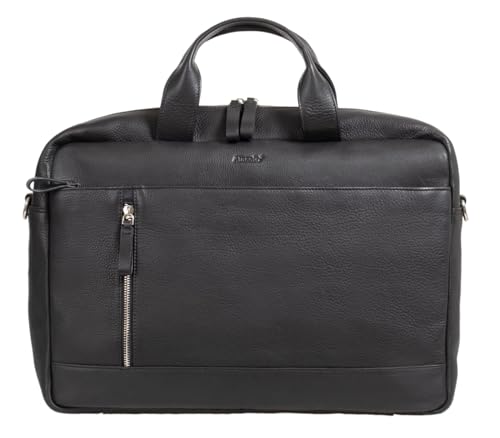 Sac à bandoulière en cuir Alassio 47034 Tiber noir pour PC 15 pouces
