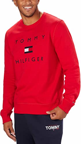 Tommy Hilfiger Mens Midweight Crewneck Sweatshirt (as1, alpha, x_l, regular, regular, Apple Red)