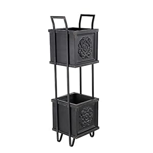 Deco79farmhousetwotiermetalplanter13wx46hblack  Urban Country Home Decor Deco 79 farmhouse two tier metal planter 13 w x 46 h black  urban country home decor
