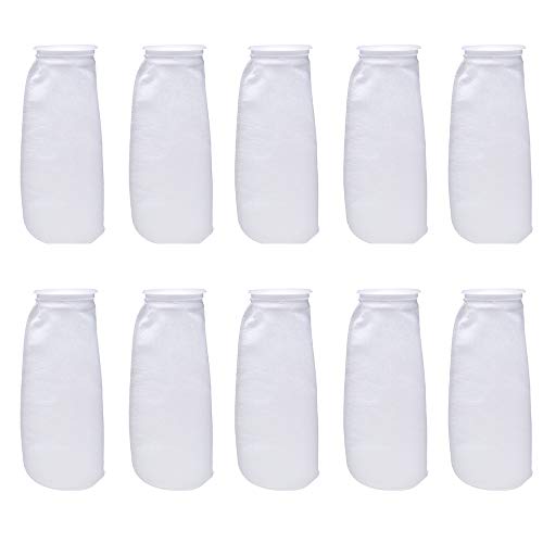 Image of ALEGI Aquarium Filter Socks 4 inch by 14 Inch Long, 200 Micron - 4 Inch Ring Aquarium Felt Filter Bags (4 by 14 Inch - 10Pack)
