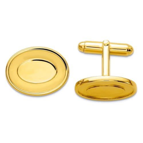 Mancornas ovaladas chapadas en oro 15x20mm para hombre miniatura 1
