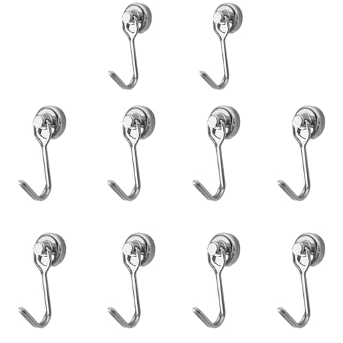 MAGHUNT【革新版 10個セット】マグネットフック 磁石フック 超強力 直径16MM ステンレス製 防錆 磁石牽引 垂直耐荷重10kg 水平耐荷重2kg キッチン用 冷蔵庫 玄関 キー ホルダー 壁掛け用
