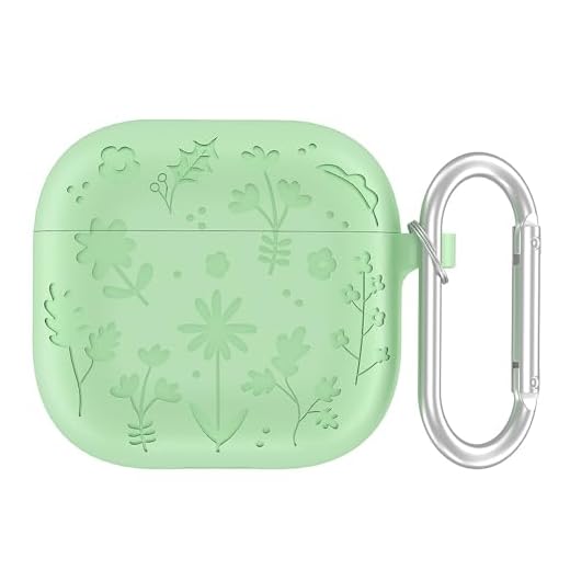 for AirPods 4 Case Cover with Keychain Printed Silicone Earphone Cases Soft Skin Protective Case Anti-Drop Earphone Cover (Light Green)